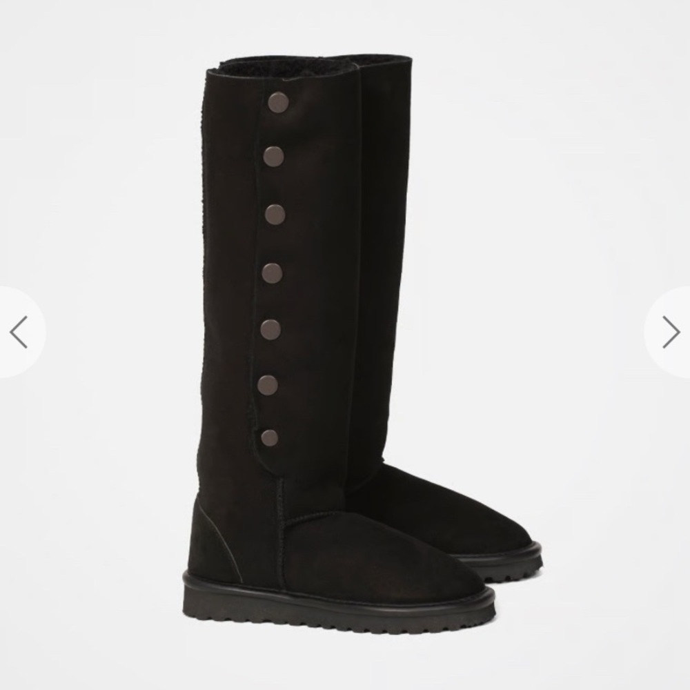 Celtic Co Women's Sheepskin Black Knee-High Boots
